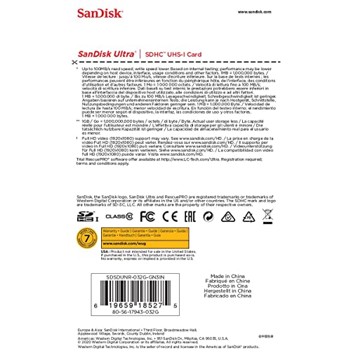 SanDisk 32GB SDSDUNR-032G-GN3IN SDHC Memory Card