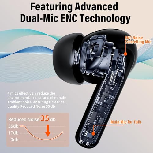 VEKJ Earbuds A68 Pro 165 Languages 42H Bluetooth 5.4 Translation Earphones