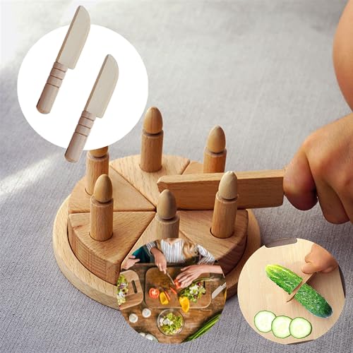 TDGBIH 3 Wooden Children's Knives Child-Safe Kitchen Tools for Food Preparation