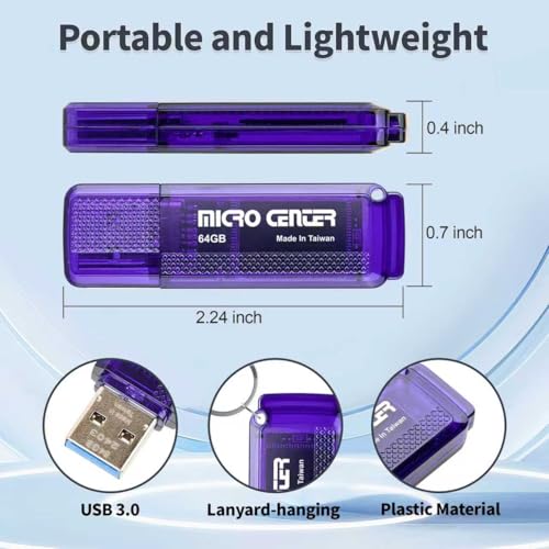INLAND 64GB USB 3.0 FP Data Storage Flash Drive 5-Pack