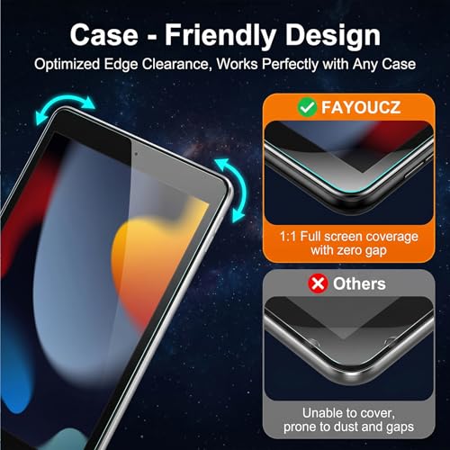 FAYOUCZ 10.2 Inch iPad 9th 8th 7th Generation Screen Protector 9H Hardness HD Clear
