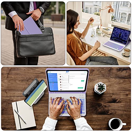 GOKOCO Keyboard Case for iPad 10th 10.9 inch (A2696/A2757/A2777), iPad 11th A16 2025 (A3354/A3355/A3356), Wireless, Battery Powered, QWERTY, Purple