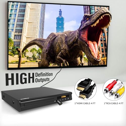 MAITE DVD Player MTDVD-10PRO 1920x1080 Region Free HDMI AV Output 2-Channel Stereo