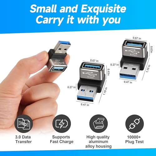 Togconn 2-Pack USB 3.0 Type A Right Angle Adapter Model B0D47TSTV9