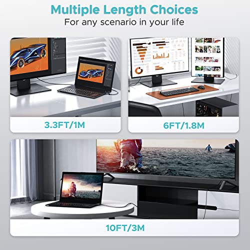 WARRKY 6 Feet WARRKY-AV-DH11 4K 30Hz DisplayPort to HDMI Cable