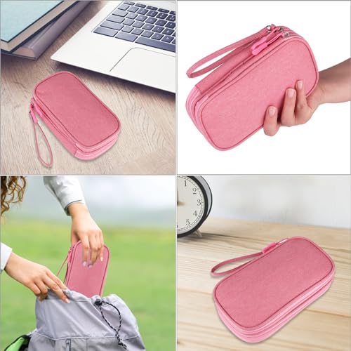 JIAKAI 7.48 x 4.33 x 2.16 inches Travel Cable Organizer Bag - Pink