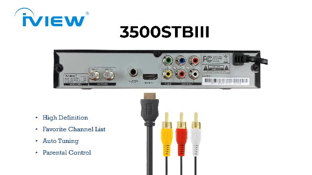 iView 3300STB 23-Pin Digital Converter Box with HDMI, USB Interface, 4 Channels