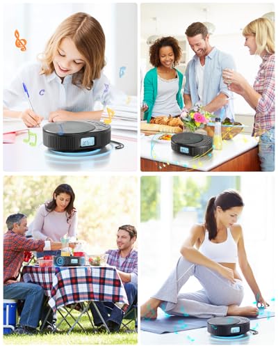FELEMAN Portable CD Player with Bluetooth Connectivity - USB Powered, 2 Speakers, Stereo Sound, for Home and Car Use