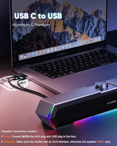 LENRUE G11 2.0 Stereo Speakers USB Powered AUX Connectivity