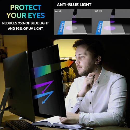 Peslv 27 Inch Privacy Screen Monitor Filter 16:9 Anti-Glare Blue Light Blocker