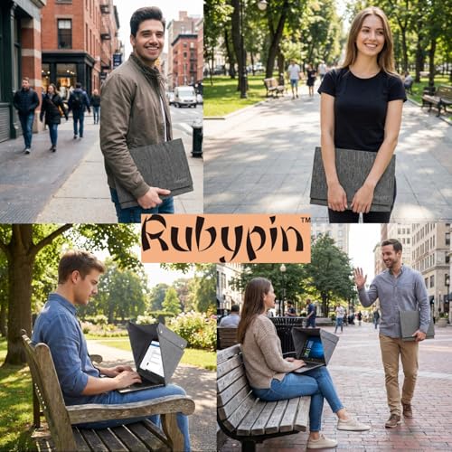 Rubypin 13-16 Inch Hybrid Laptop Screen Privacy Cover, Anti-Glare Filter, Gray