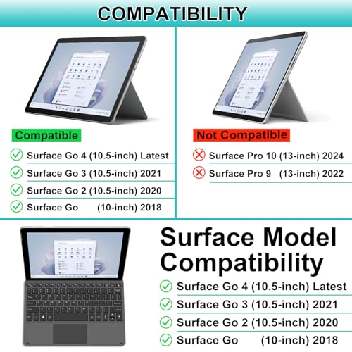 Arteck QWERTY Type Cover HB216 BT Mechanical Keyboard for Microsoft Surface Go 4, 3, 2, 1
