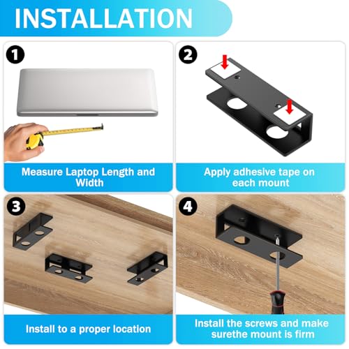 IRENPORU Under Desk Laptop Mount Holder M13803 Black Steel Table Bracket
