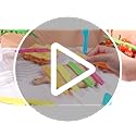 Dinifee 7.68x1.3x0.39 Plastic Kid Safe Knives Set 60 Pieces Children Kitchen Utensil