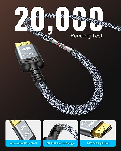 Highwings 6.6ft E-DPM-HDM-10F DisplayPort to HDMI Cable 4K@30Hz 1.4 Male-to-Male