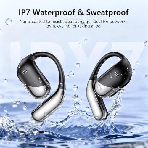 Aurotlu Q16-H3 Open Ear Bluetooth Headphones Wireless Connectivity 60H Playtime IPX7 Ergonomic Design