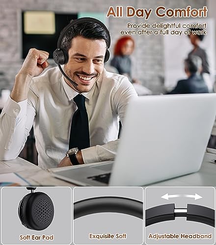 Soothielec KH53 Bluetooth Headset Noise Isolation Microphone Wireless Connectivity