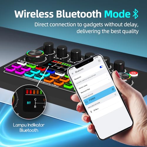 Bonkyo F999X 5 Channel Audio Interface USB Bluetooth Noise Reduction 5 Volts 6.5mm