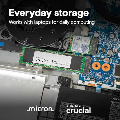 Crucial 1TB CT1000E100SSD8 NVMe M.2 PCIe 4.0 Internal SSD