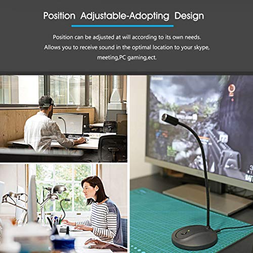 JOUNIVO JV-601 USB Microphone, Omnidirectional, 76 dB SNR, Corded Electric, Gooseneck