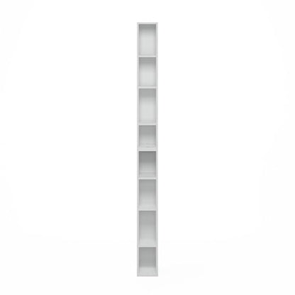 Furinno 8-Tier FULDA Bookcase 9.25 x 5.91 x 70.87 Space Saving Shelving Unit