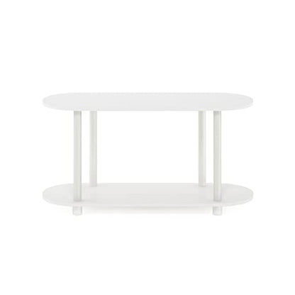 Furinno 4-Tier Oval Shelf RL22085PWHVPWH Floor Mount Display and Storage Unit