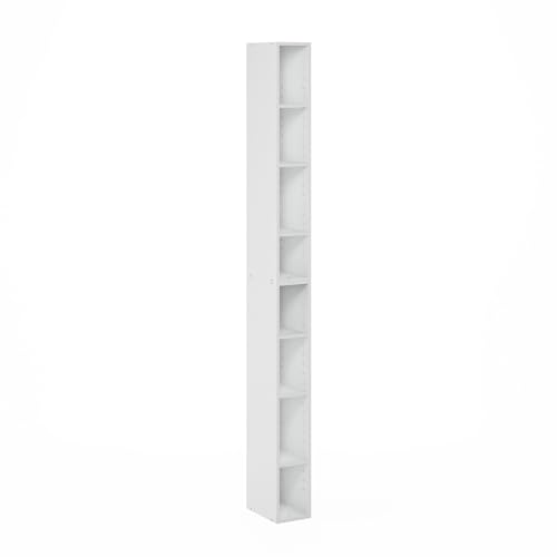 Furinno 8-Tier FULDA Bookcase 9.25 x 5.91 x 70.87 Space Saving Shelving Unit