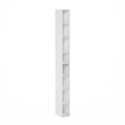 Furinno 8-Tier FULDA Bookcase 9.25 x 5.91 x 70.87 Space Saving Shelving Unit