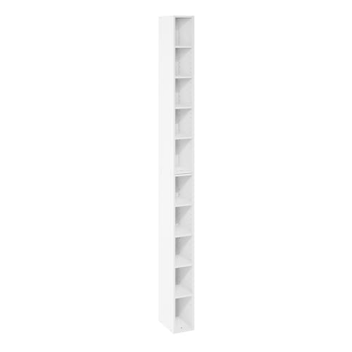 Furinno FULDA 10-Tier Shelf Bookcase 24384WH 5.91" Width 9.25" Depth 78.74" Height Rectangular