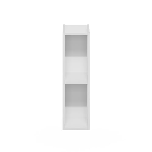 Furinno 2-Tier 22280WH Floor Mount Bookshelf for Indoor Use, 9.29"D x 5.91"W x 21.18"H, White