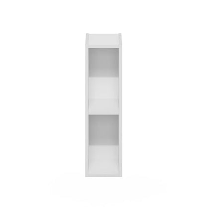 Furinno 2-Tier 22280WH Floor Mount Bookshelf for Indoor Use, 9.29"D x 5.91"W x 21.18"H, White