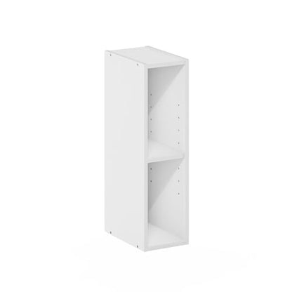 Furinno 2-Tier 22280WH Floor Mount Bookshelf for Indoor Use, 9.29"D x 5.91"W x 21.18"H, White