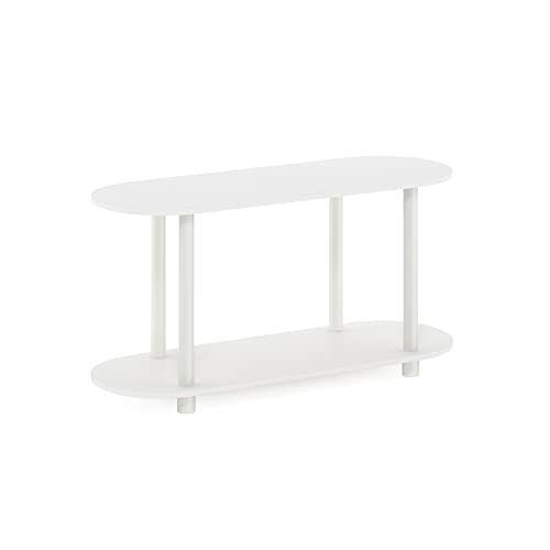 Furinno 4-Tier Oval Shelf RL22085PWHVPWH Floor Mount Display and Storage Unit