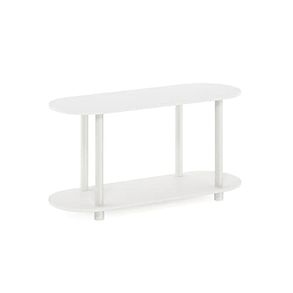 Furinno 4-Tier Oval Shelf RL22085PWHVPWH Floor Mount Display and Storage Unit