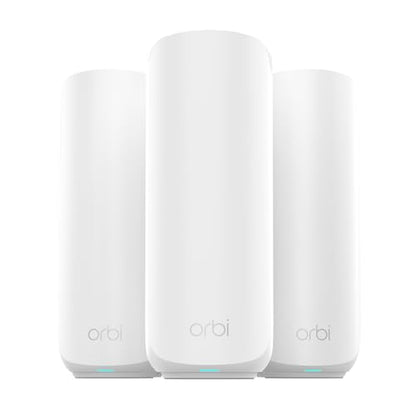 NETGEAR Orbi 370 Series Dual-Band WiFi 7 Mesh Network System (RBE373) - 5 Gbps, 6000 sq.ft Coverage, 2.5 Gbps Port, Mesh Router + 2 Extenders