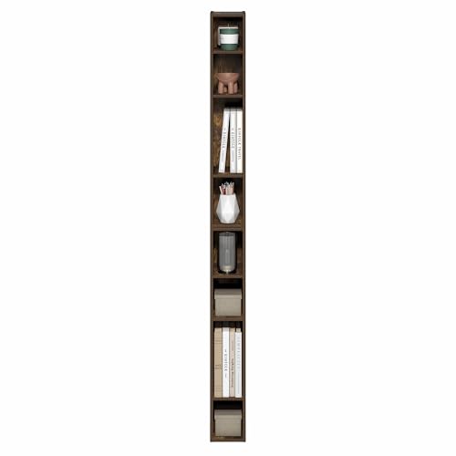 Furinno 8-Tier FULDA Bookcase, Wall-Mounted, Space-Saving Storage Shelf, 9.25 x 5.91 x 70.87 in