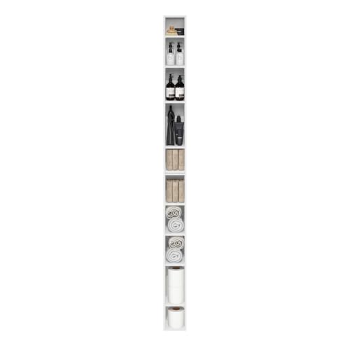 Furinno FULDA 10-Tier Shelf Bookcase 24384WH 5.91" Width 9.25" Depth 78.74" Height Rectangular