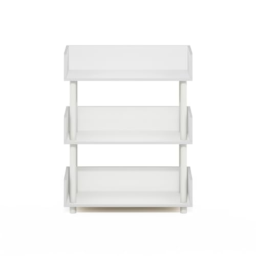 Furinno 3-Tier Display Rack 22193WHWH Wall Mount, Engineered Wood, Storage Shelf