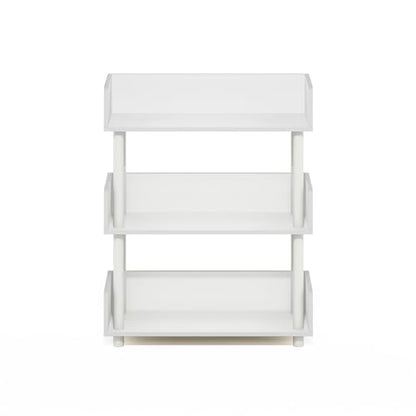 Furinno 3-Tier Display Rack 22193WHWH Wall Mount, Engineered Wood, Storage Shelf
