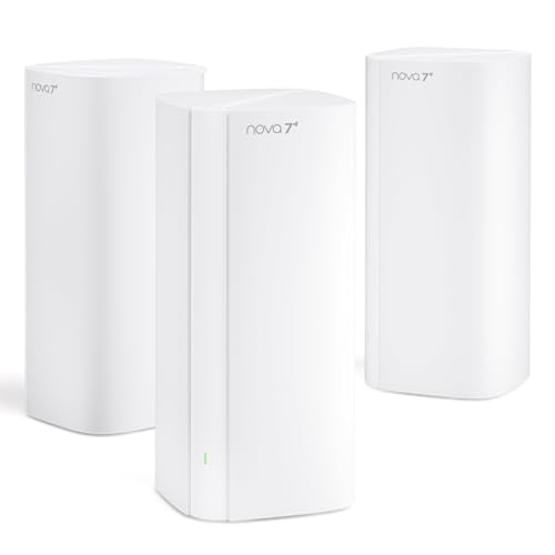 Tenda ME6 Pro-3 Pack WiFi 7 Mesh System Dual-Band Whole Home Coverage (6600 sq. ft.), 3 Ports, 5100 Mbps, MLO, Ethernet Backhaul