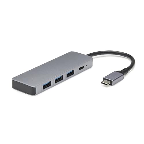 Amazon Basics USB Hub Dock with 5 Ports, USB 3.2/3.1, Supports 10 Gbps, Silver, Black