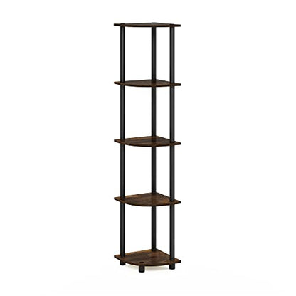 Furinno 5-Tier Corner Shelf Model 99811APBK Compact Space Saving Durable