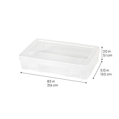 IRIS USA 5.13"L x 8.5"W x 2"H Plastic Storage Cases, 10-Pack, Medium, Modular Craft Container