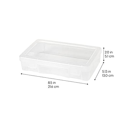 IRIS USA 5.13"L x 8.5"W x 2"H Plastic Storage Cases, 10-Pack, Medium, Modular Craft Container