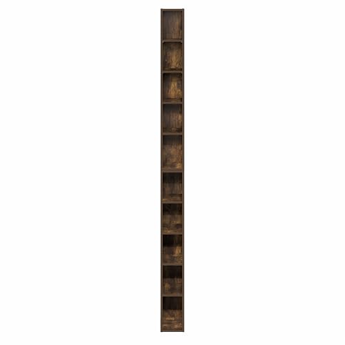 Furinno FULDA 10-Tier Bookcase, 78.74" Height, Amber Pine Finish, Engineered Wood Construction