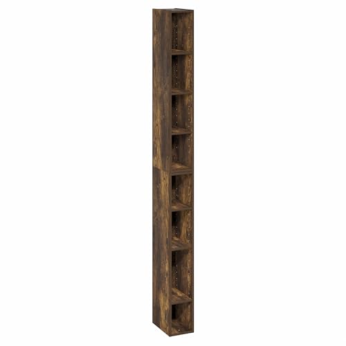 Furinno 8-Tier FULDA Bookcase, Wall-Mounted, Space-Saving Storage Shelf, 9.25 x 5.91 x 70.87 in