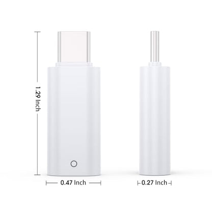 TechMatte USB-C Pencil Adapter for Apple Pencil 1st Generation, Model TM-001-USBCPencilAdapter, White, 2 Count