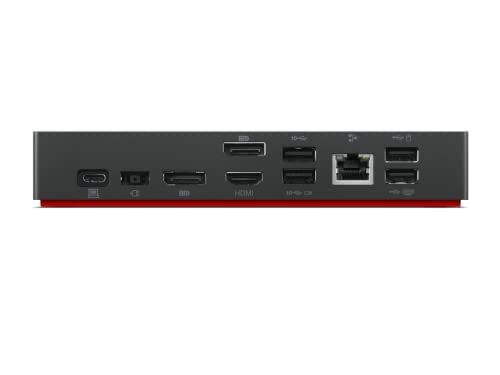 Lenovo 8.27" x 6.22" USB-C Dock 40AY0090, 65 Watts, 2 HDMI Ports, 3 USB Ports, Black