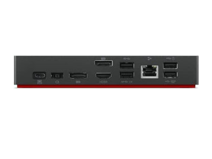 Lenovo 8.27" x 6.22" USB-C Dock 40AY0090, 65 Watts, 2 HDMI Ports, 3 USB Ports, Black