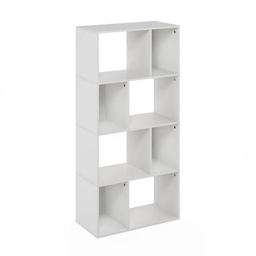 Furinno 11.73"D x 23.62"W x 48.98"H DALY 8-Cube Horizontal Bookcase